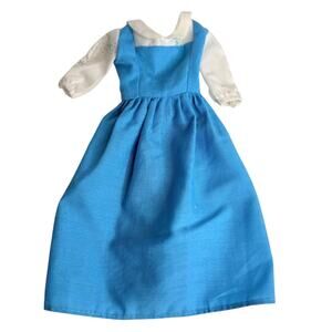 Princess Belle Barbie Doll Dress Disney Beauty & The Beast Blue Apron 1991 Vtg